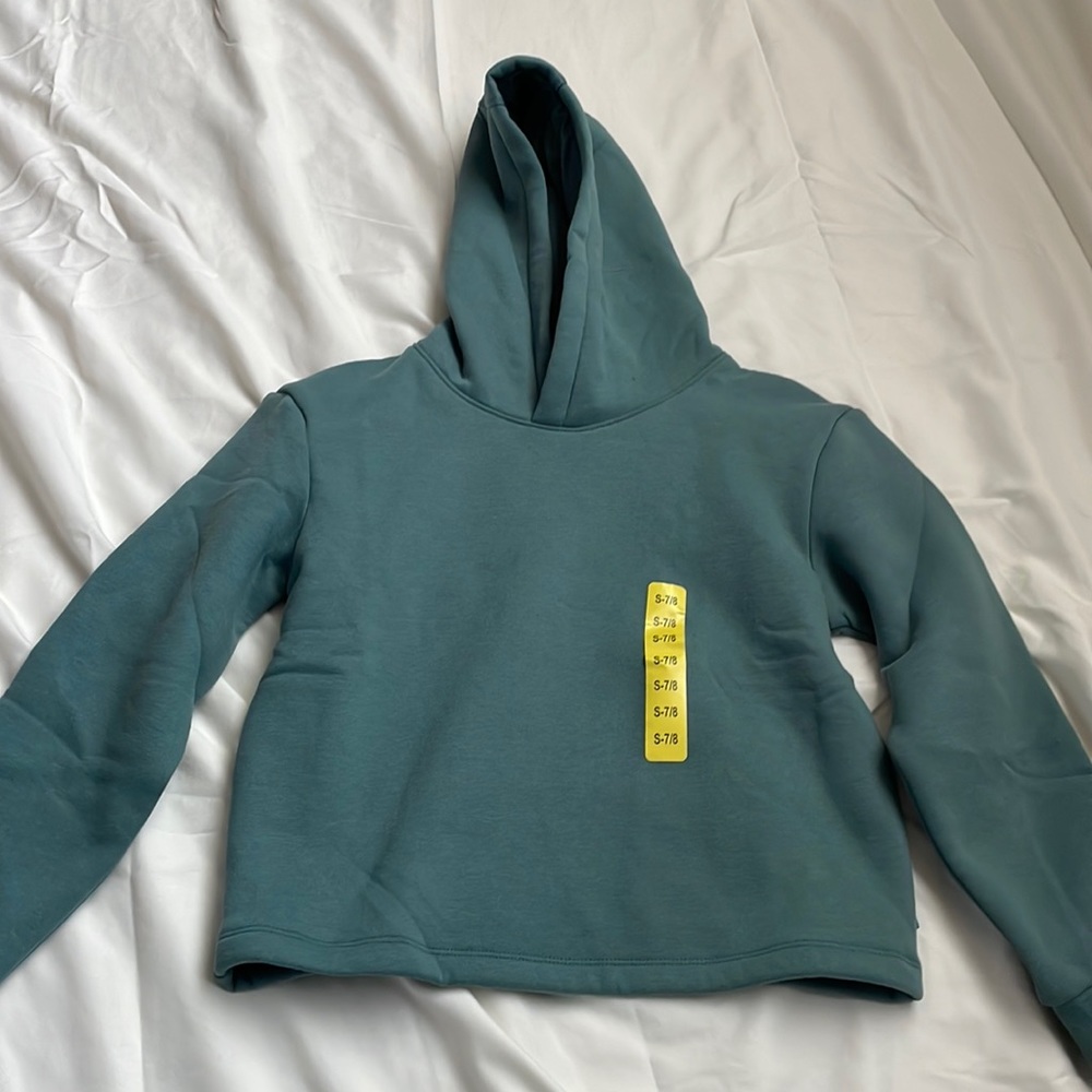 Youth fleece hoodie ,siz 7/8,green color warm hoodie for girls.